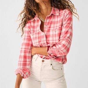Faherty Pink Plaid Legend Button Down Shirt